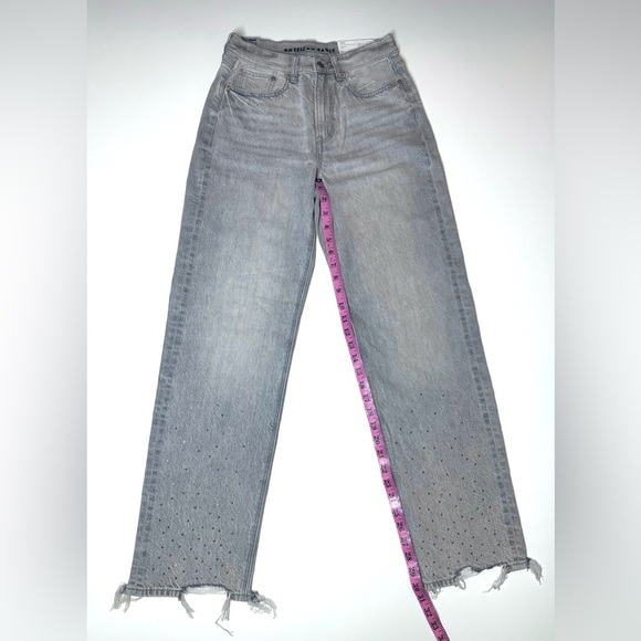 American Eagle Women’s Super High Rise Baggy Straight Jeans Size- 2 Regular - Picture 6 of 11
